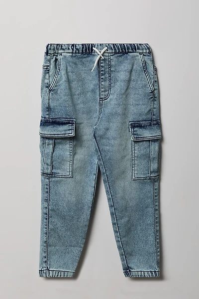 Jogger cargo en denim pour garçon