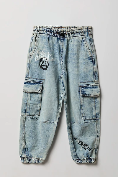 Jogger en denim à graffitis pour garçon