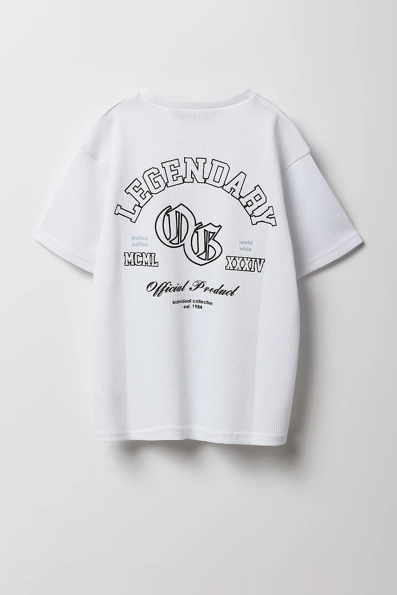T-shirt en tricot gaufré à imprimé OG pour garçon