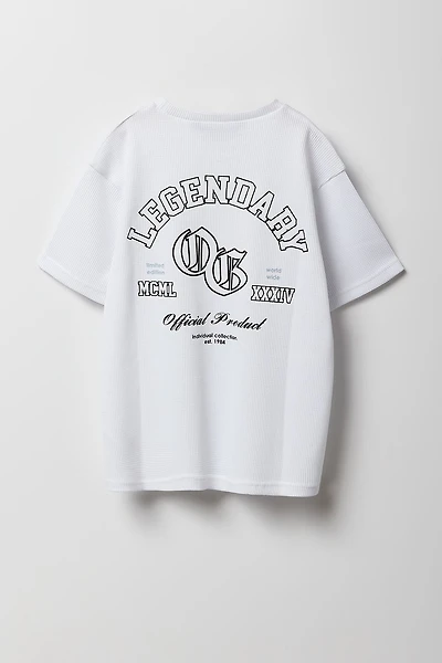 T-shirt en tricot gaufré à imprimé OG pour garçon