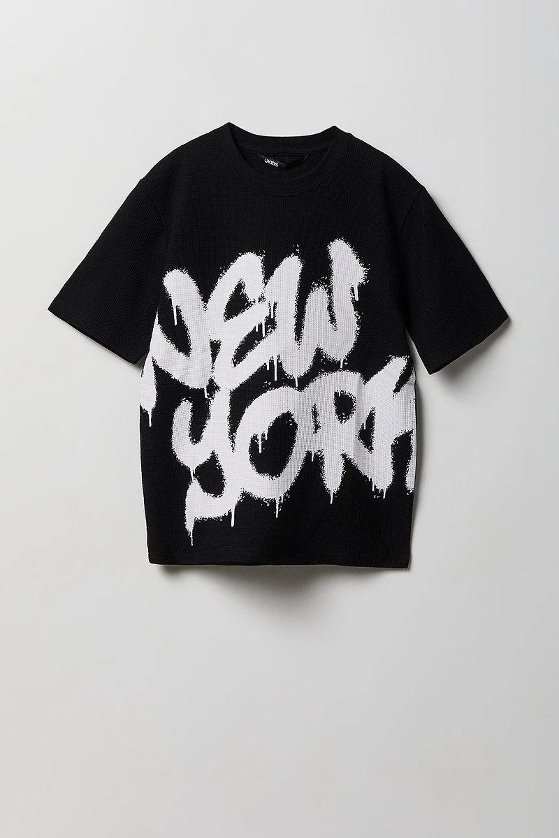 Boys Textured Graphic T-Shirt