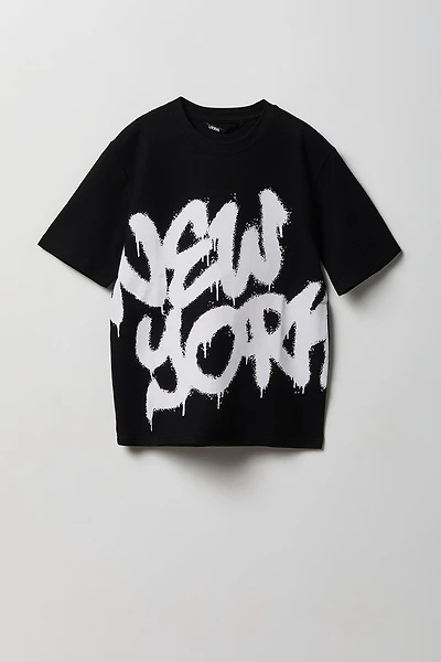 Boys Textured Graphic T-Shirt