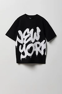 Boys Textured Graphic T-Shirt