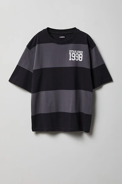 Boys Graphic Striped Boxy T-Shirt