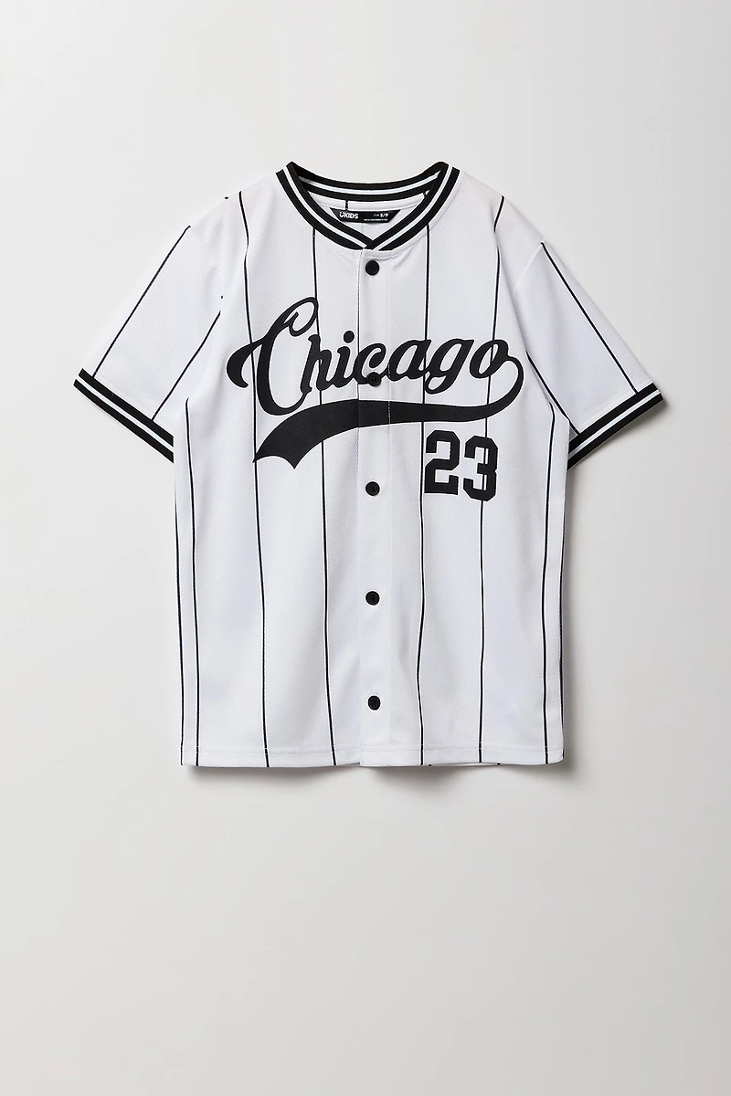 Jersey de baseball en filet imprimé pour garçon