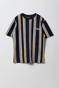 Boys City Embroidered Striped T-Shirt