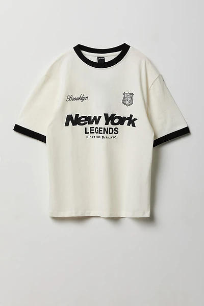 T-shirt imprimé à liséré contrastant pour garçon
