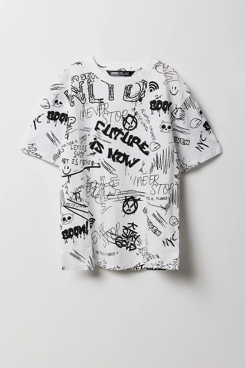T-shirt à imprimé graffitis pour garçon