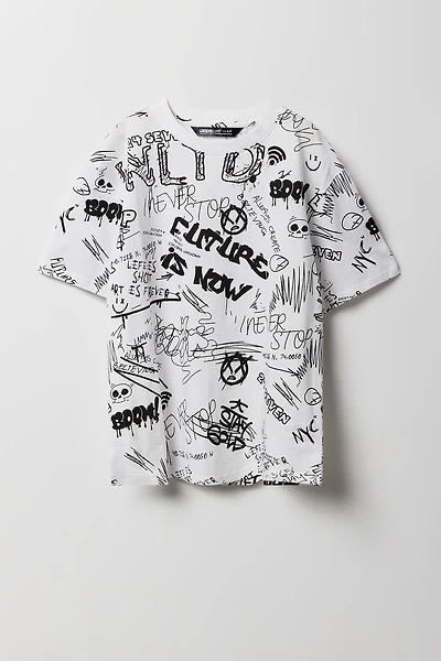 T-shirt à imprimé graffitis pour garçon