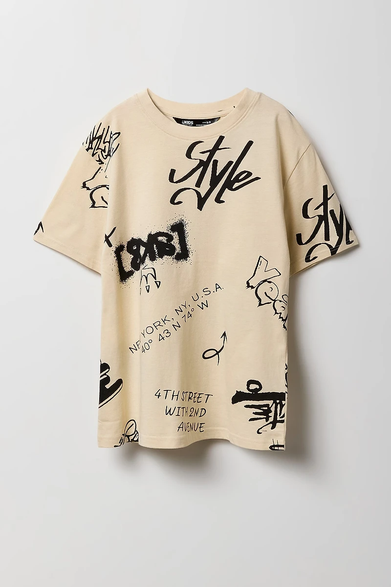 T-shirt à imprimé graffitis pour garçon