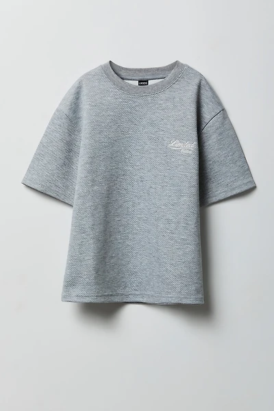 Boys Textured Embroidered T-Shirt