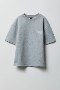 Boys Textured Embroidered T-Shirt