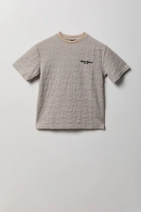T-shirt en tricot texturé avec motif brodé pour garçon