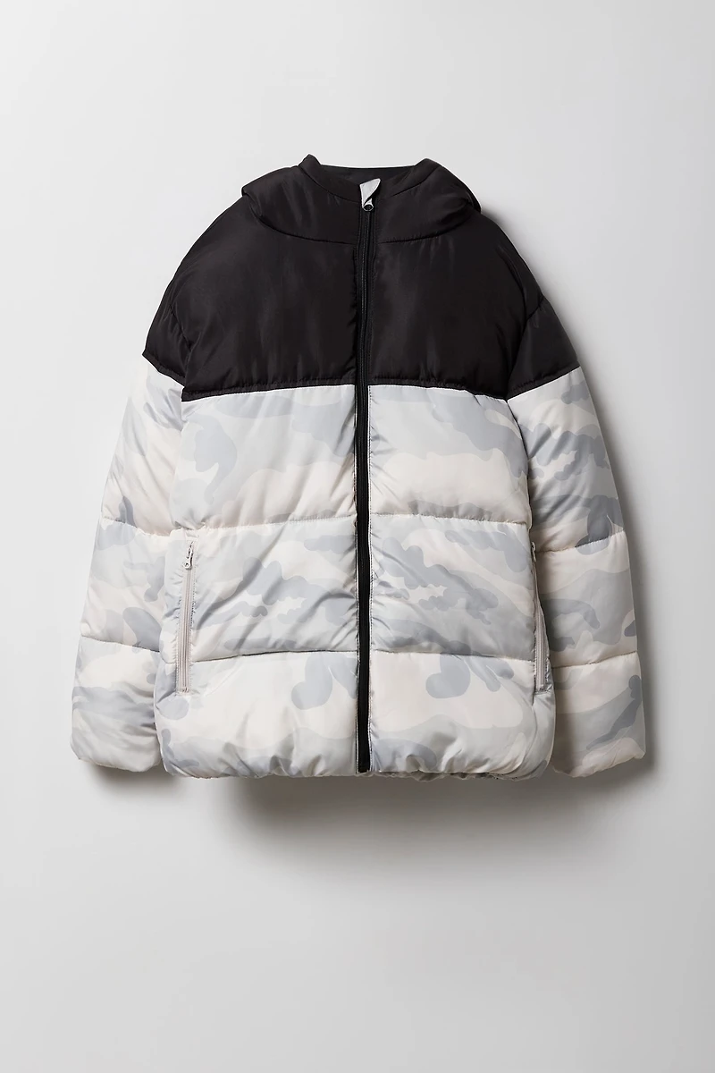 Boys Camo Puffer Jacket