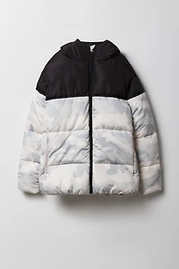 Boys Camo Puffer Jacket