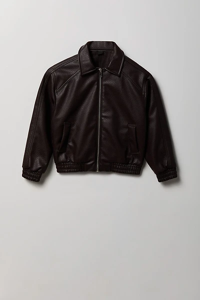 Blouson aviateur en similicuir pour garçon