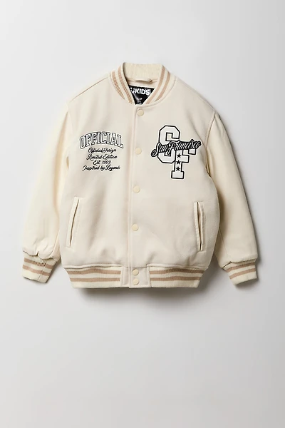 Blouson de style universitaire avec motif brodé pour garçon