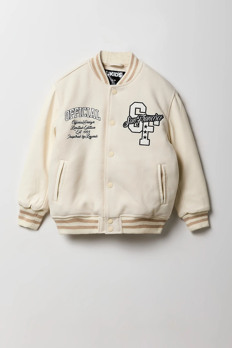 Boys Embroidered Varsity Jacket
