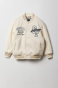 Boys Embroidered Varsity Jacket