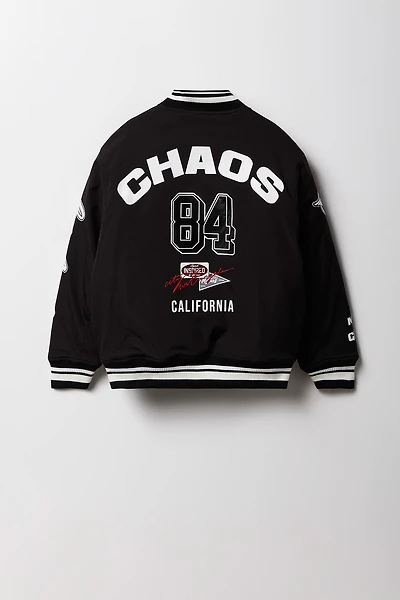 Boys Chenille Embroidered Bomber Jacket