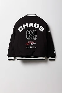 Boys Chenille Embroidered Bomber Jacket