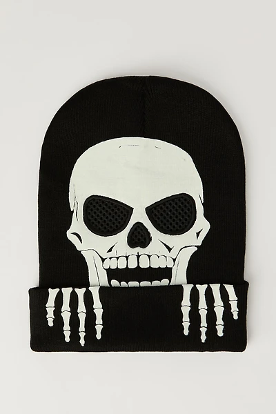 Kids Glow-In-The-Dark Skeleton Beanie