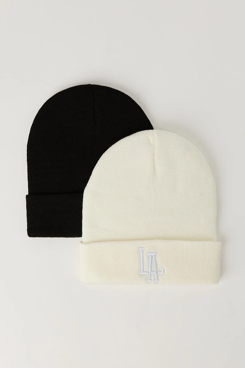Ensemble de bonnet à broderie LA pour enfant (paquet 2