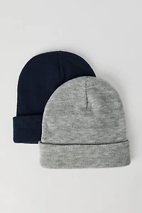 Ribbed Knit Beanie (2 Pack)