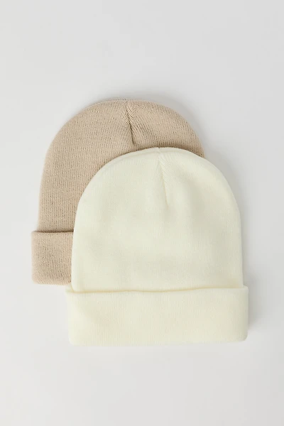 Ribbed Knit Beanie (2 Pack)