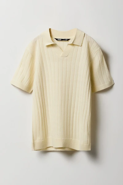 Polo en tricot côtelé large pour garçon