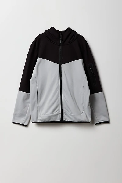 Boys Active Colourblock Zip-Up Hoodie