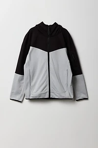 Boys Active Colourblock Zip-Up Hoodie