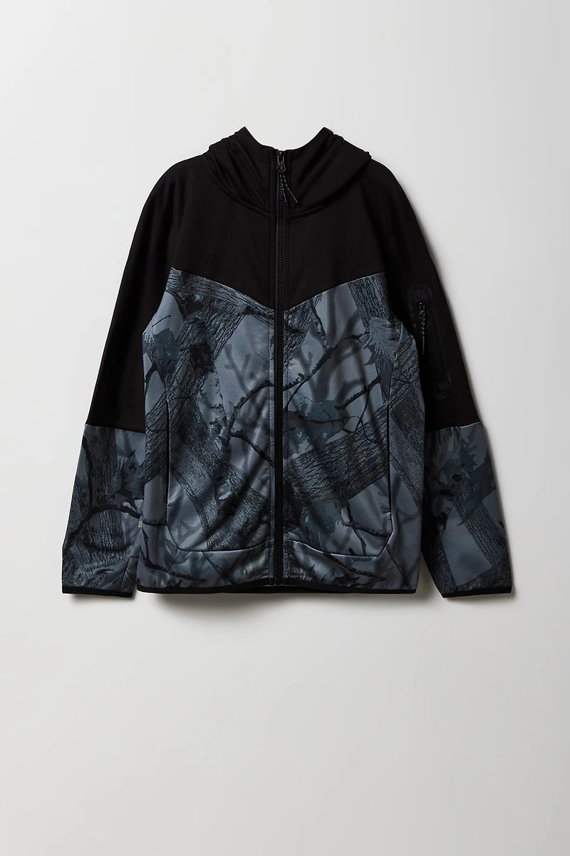 Boys Active Colourblock Zip-Up Hoodie