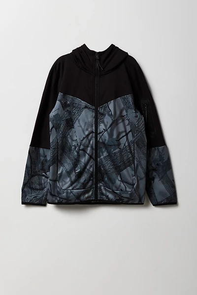 Boys Active Colourblock Zip-Up Hoodie
