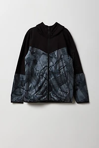 Boys Active Colourblock Zip-Up Hoodie