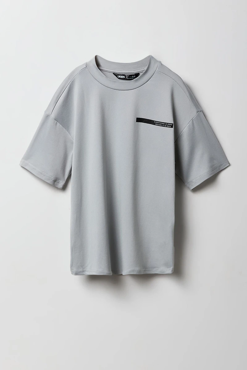 T-shirt à imprimé Hard Before Easy Active pour garçons
