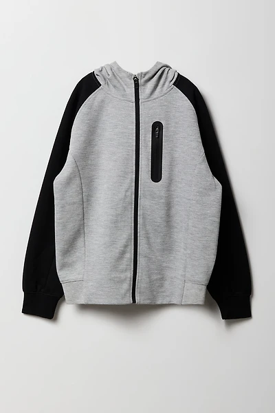 Boys Active Colourblock Zip-Up Hoodie