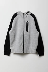 Boys Active Colourblock Zip-Up Hoodie