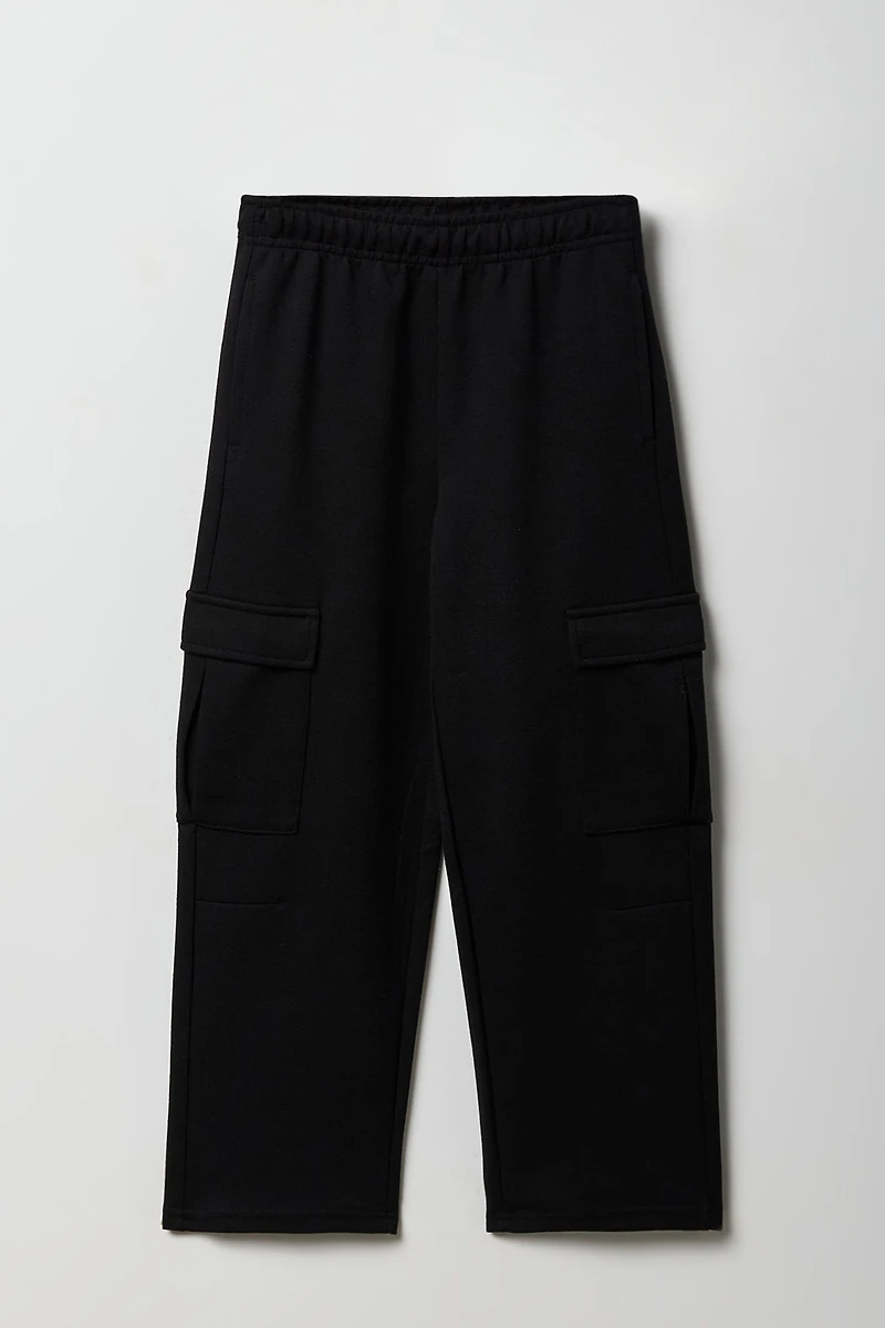 Boys Active Fleece Wide Leg Cargo Pant