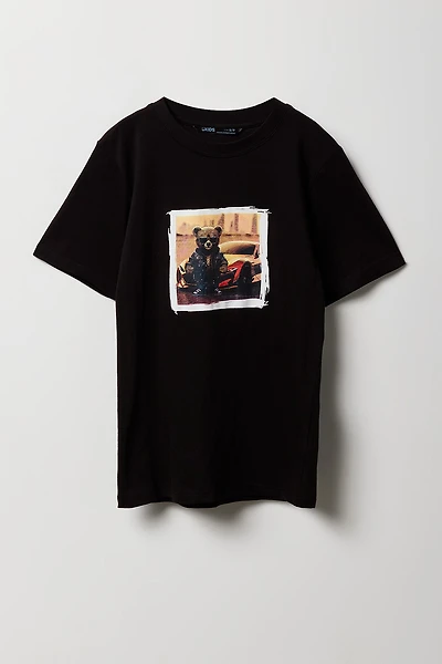 T-shirt à imprimé Racer Bear pour garçon