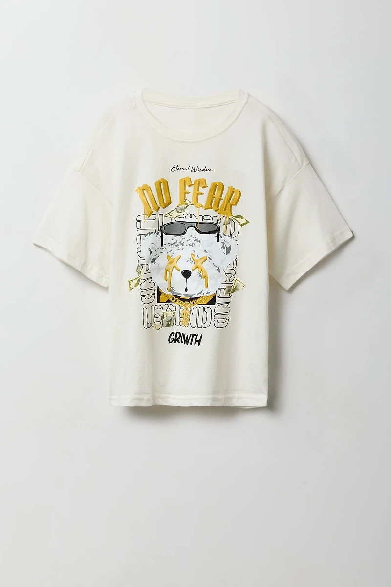 T-shirt à imprimé No Fear Bear pour enfants