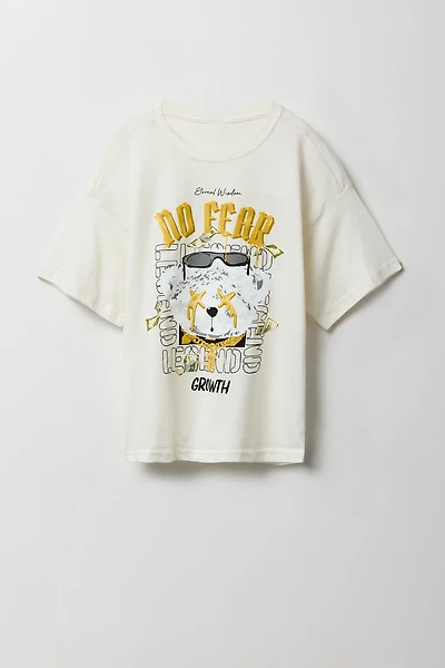 Kids No Fear Bear Graphic T-Shirt