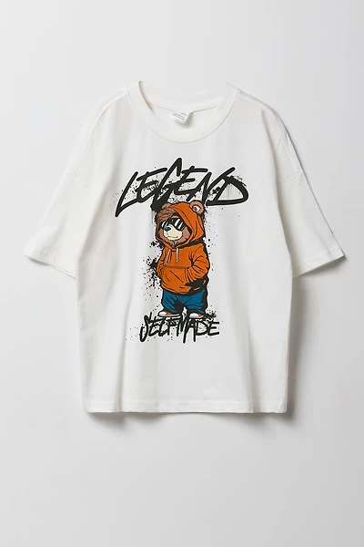 Boys Legend Selfmade Bear Graphic T-shirt