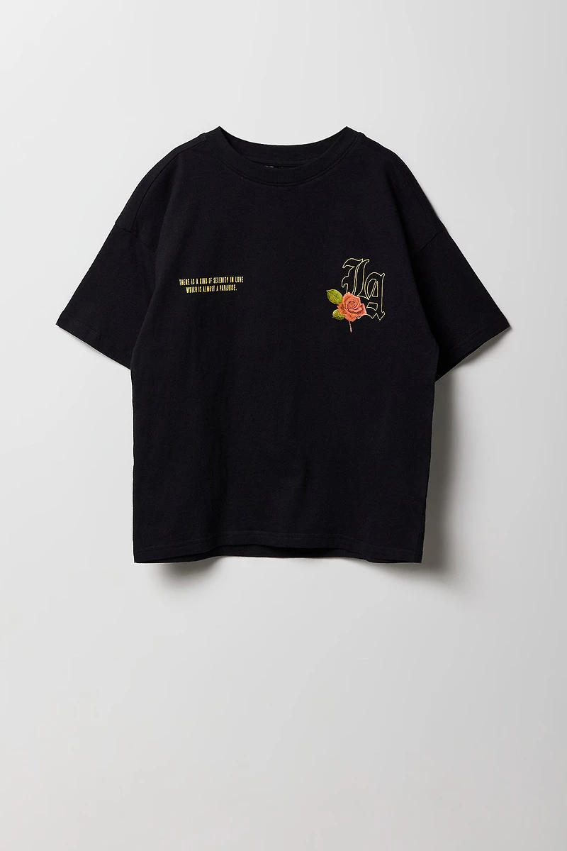 T-shirt à imprimé Los Angeles Rose pour garçon