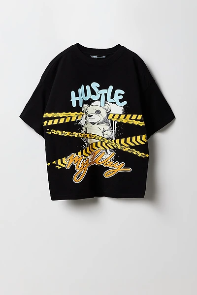 T-shirt à imprimé Hustle Bear pour garçon