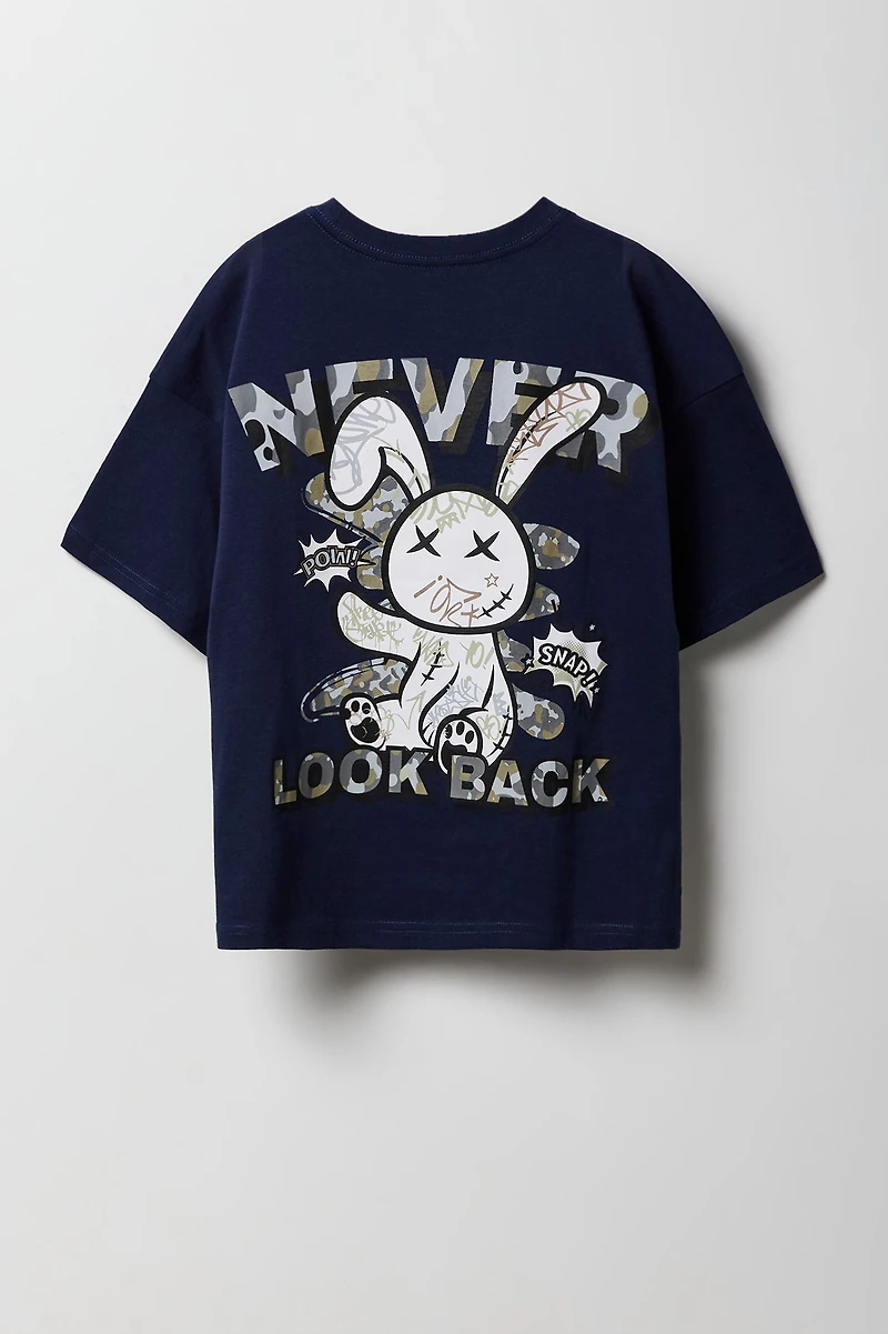 Kids Never Look Back Bunny Graphic T-Shirt