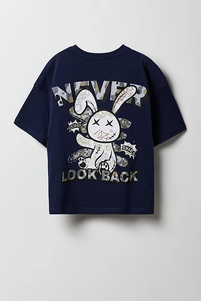 Kids Never Look Back Bunny Graphic T-Shirt