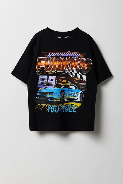 Kids Furious Champions Embroidered Graphic T-Shirt
