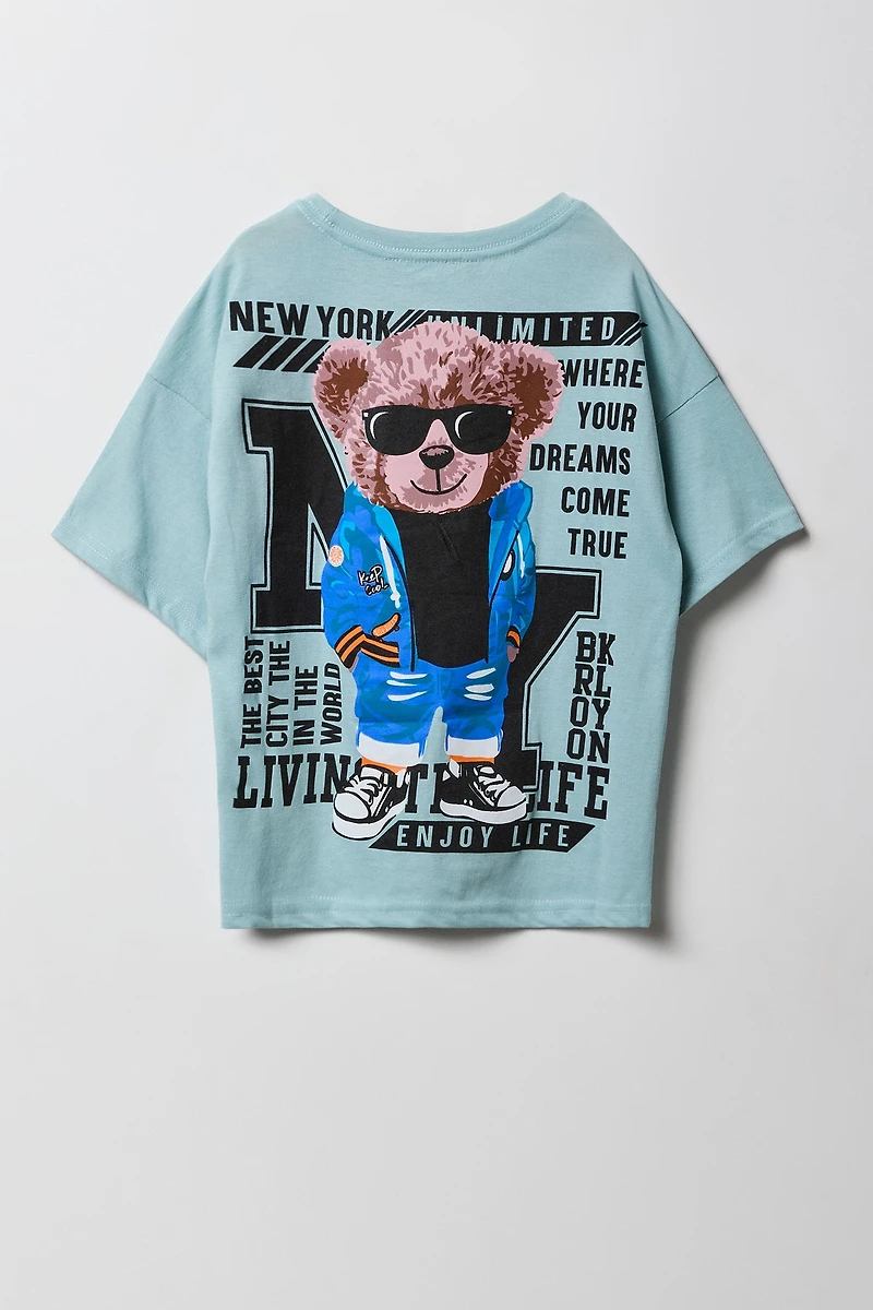 T-shirt à imprimé New York Bear pour garcon
