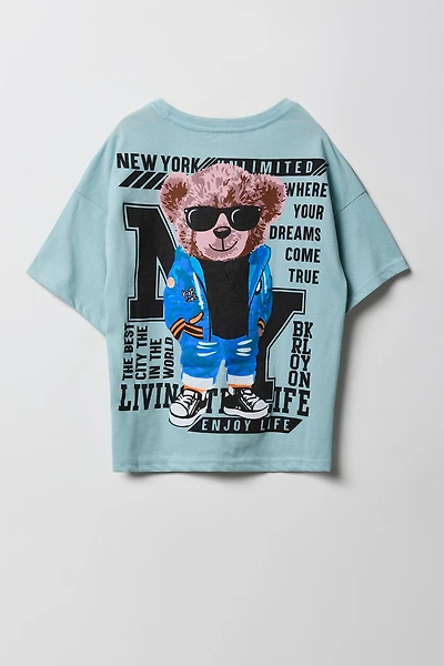 T-shirt à imprimé New York Bear pour garcon